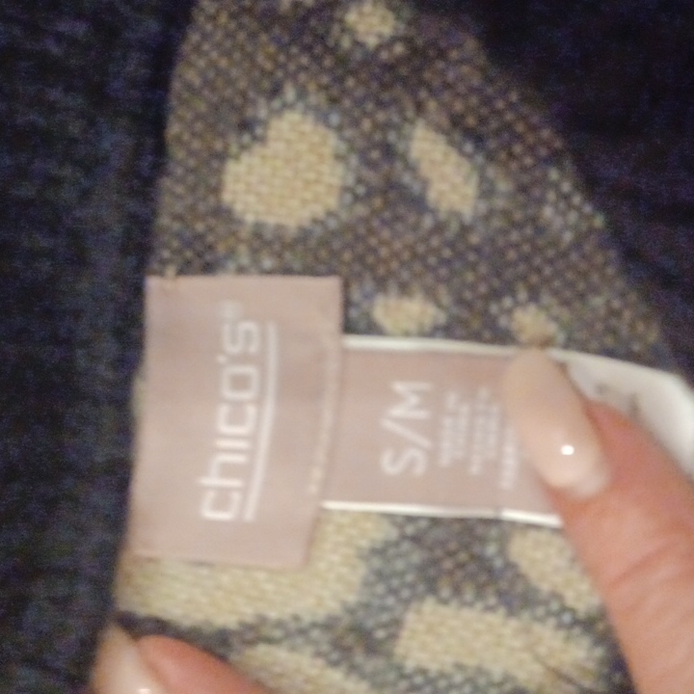 New Chico's Sable Chianti Turtleneck Animal Print Poncho - Picture 5 of 8